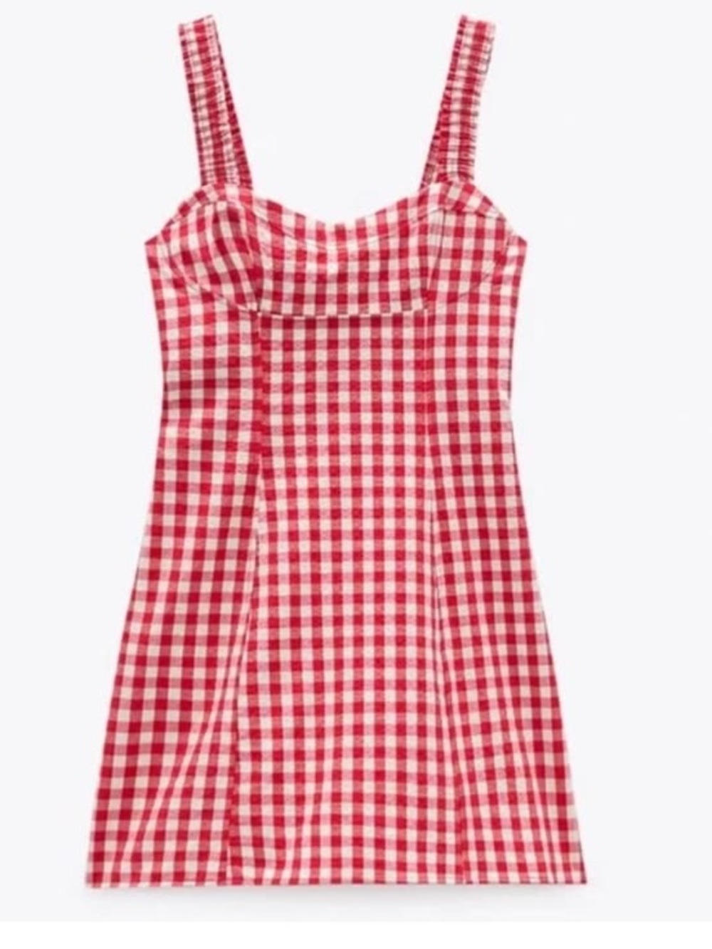 Zara red gingham mini dress viral